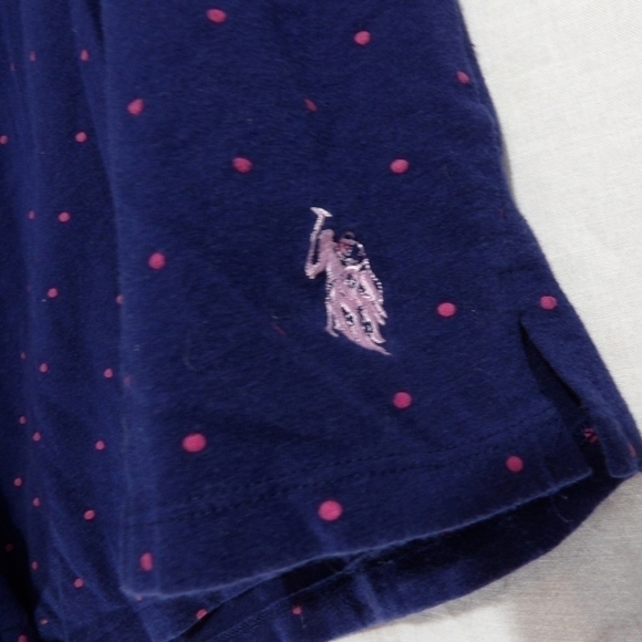 U.s. Polo Assn Women's Polo Shorts 2X Blue Polka Dot Pockets - Picture 8 of 8